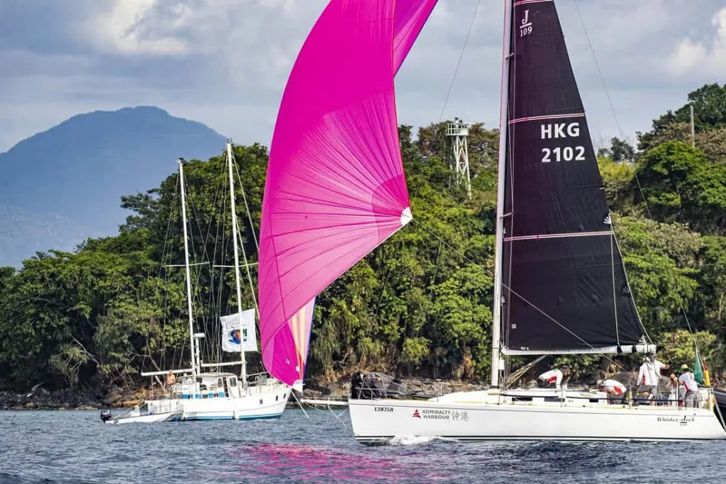 J/109 Whiskey Jack crosses the finish line at Subic Bay, China Sea Race