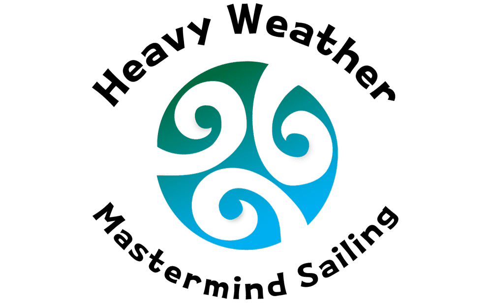Heavy Weather Mastermind Sailing program logo with a teal triskele swirl mark