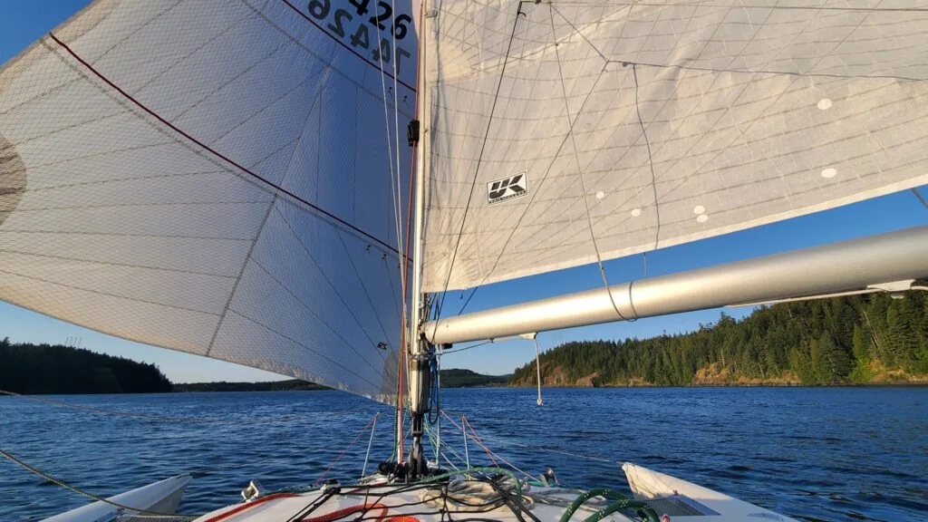 Geneva sails wing-on-wing under UK Sailmakers Northwest sails