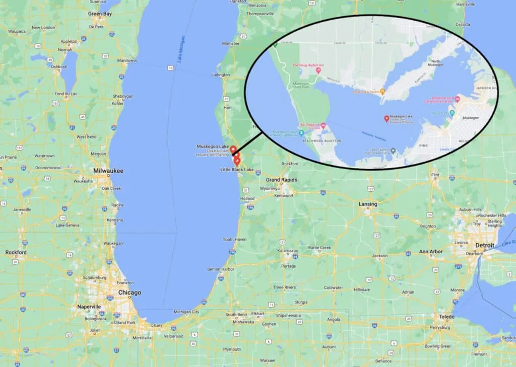 Lake Muskegon is a small inland lake located in Western Michigan off the eastern shore of Lake Michigan.