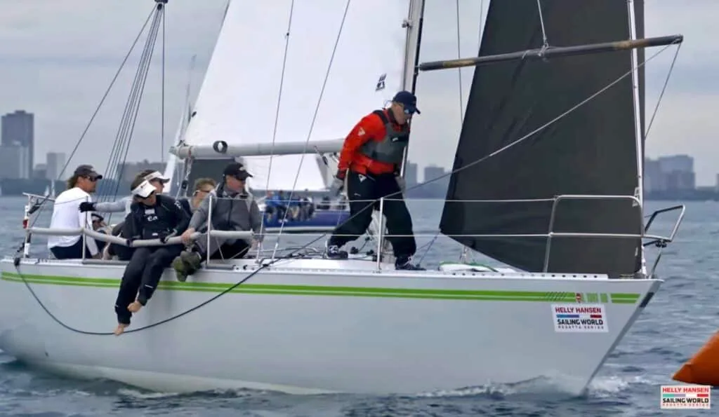 ERICA preparing to round a windward mark at the 2024 Helly Hansen Sailing World Regatta Series in Chicago. Photo by Sailing World / Helly Hansen.
