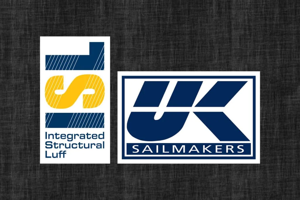 ISL (Integrated Structural Luff) logo beside the UK Sailmakers logo