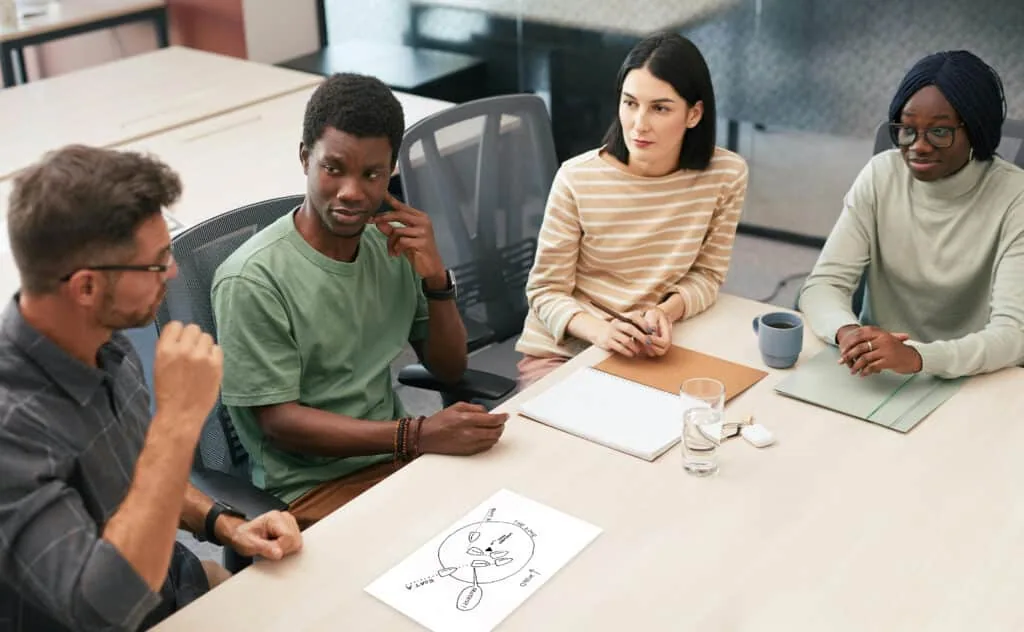 Protest committee reviewing a hand-drawn diagram of a racing incident