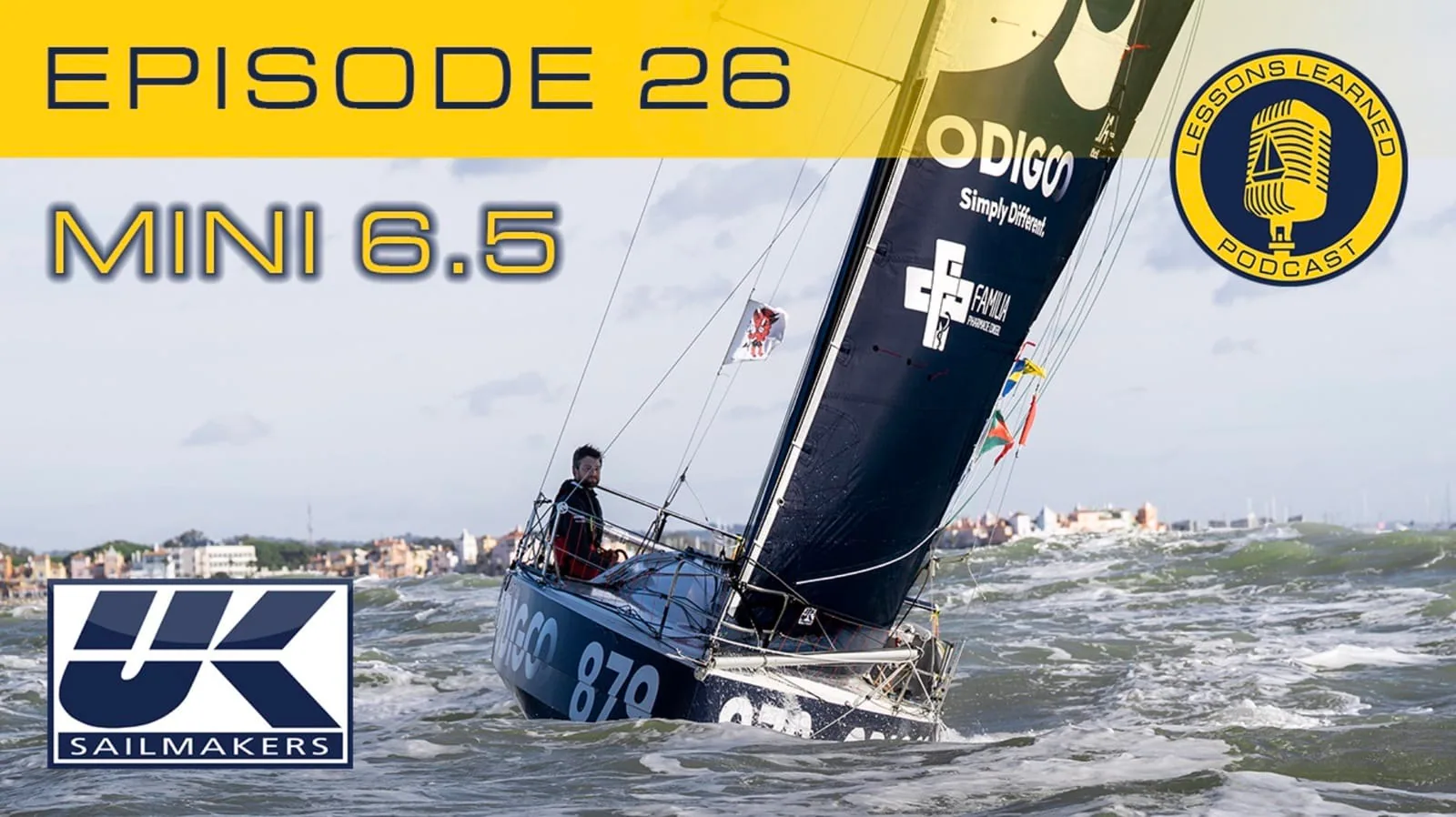 Lessons Learned Episode 26 cover: 'Mini 6.5,' boat Odigo #879