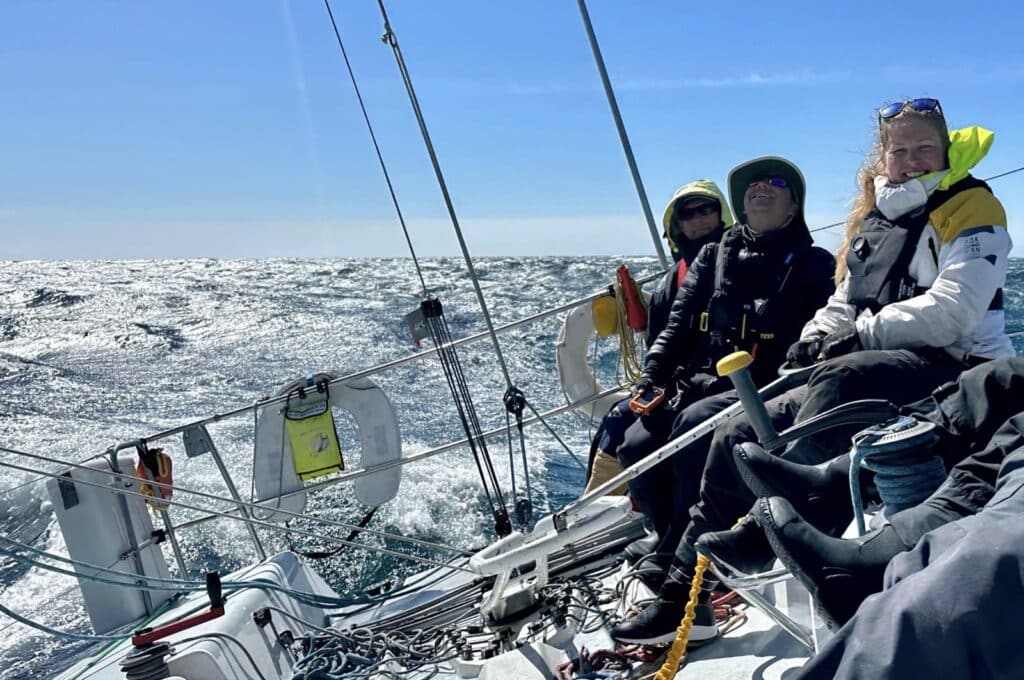 Smiles onboard the CM1200, Jackrabbit, during the 2023 Van Isle 360.