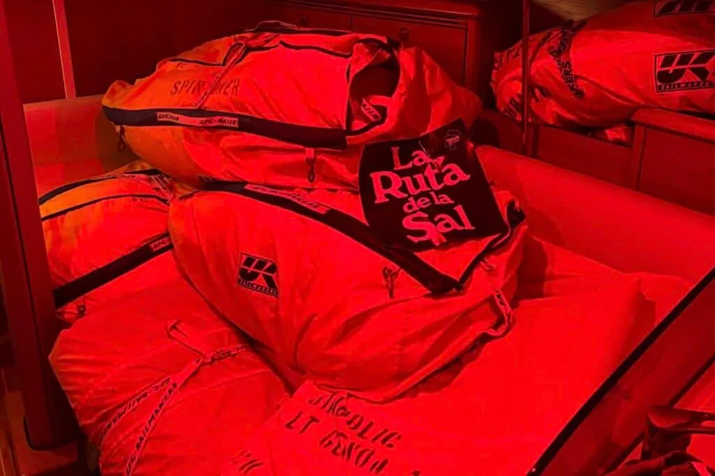 Stacked sails ready for the Diabolic Sailing team’s winning performance at the 2024 La Ruta de la Sal. Photo © Diabolic Sailing Team.