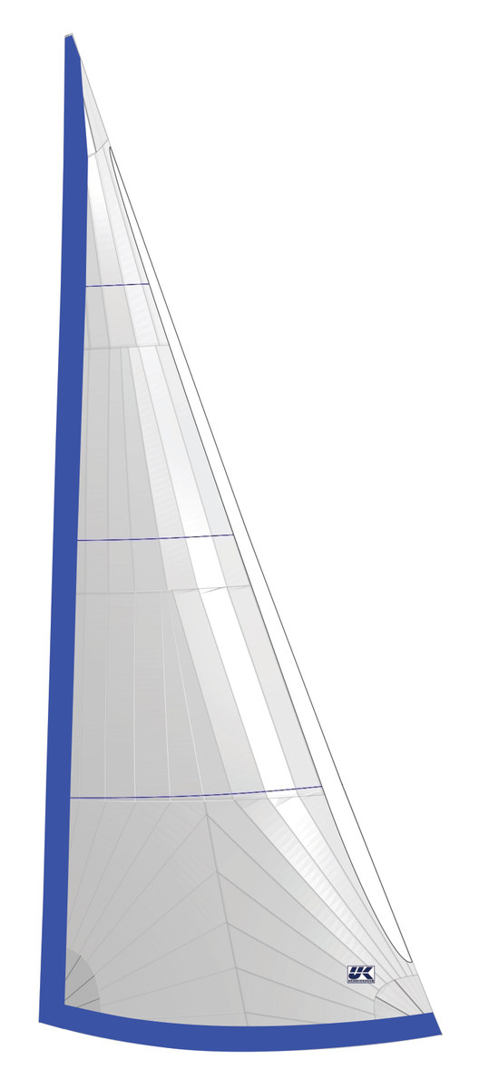 Furling cruising genoa in tri-radial construction with panels radiating from the corners