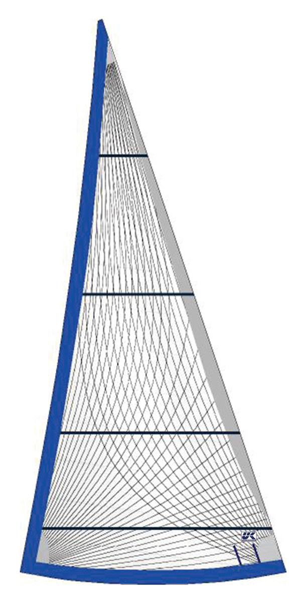 Furling cruising genoa in X-Drive® taffeta with corner-to-corner reinforcing yarns