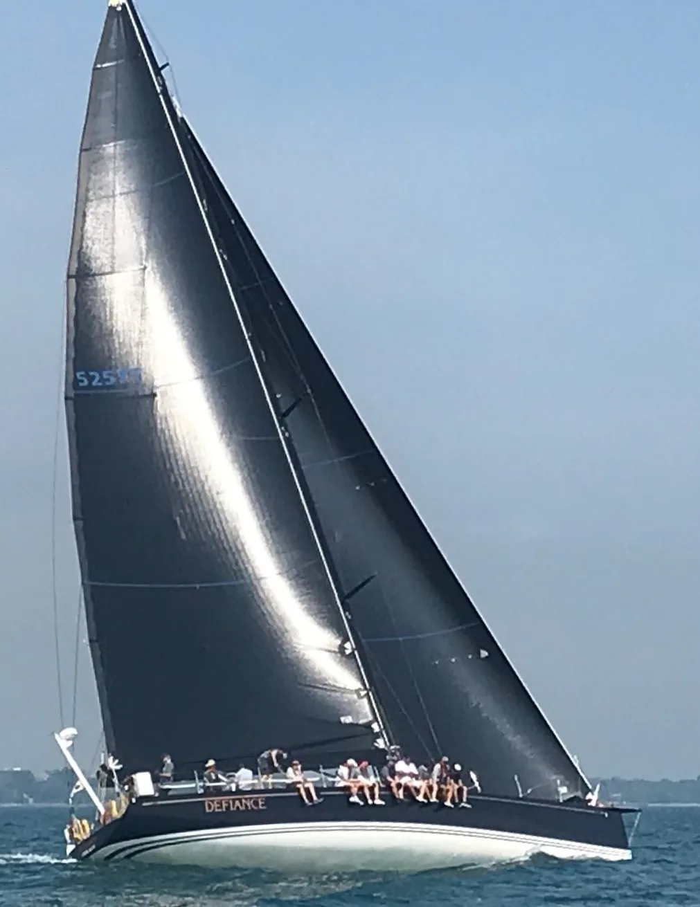 DEFIANCE under sail.